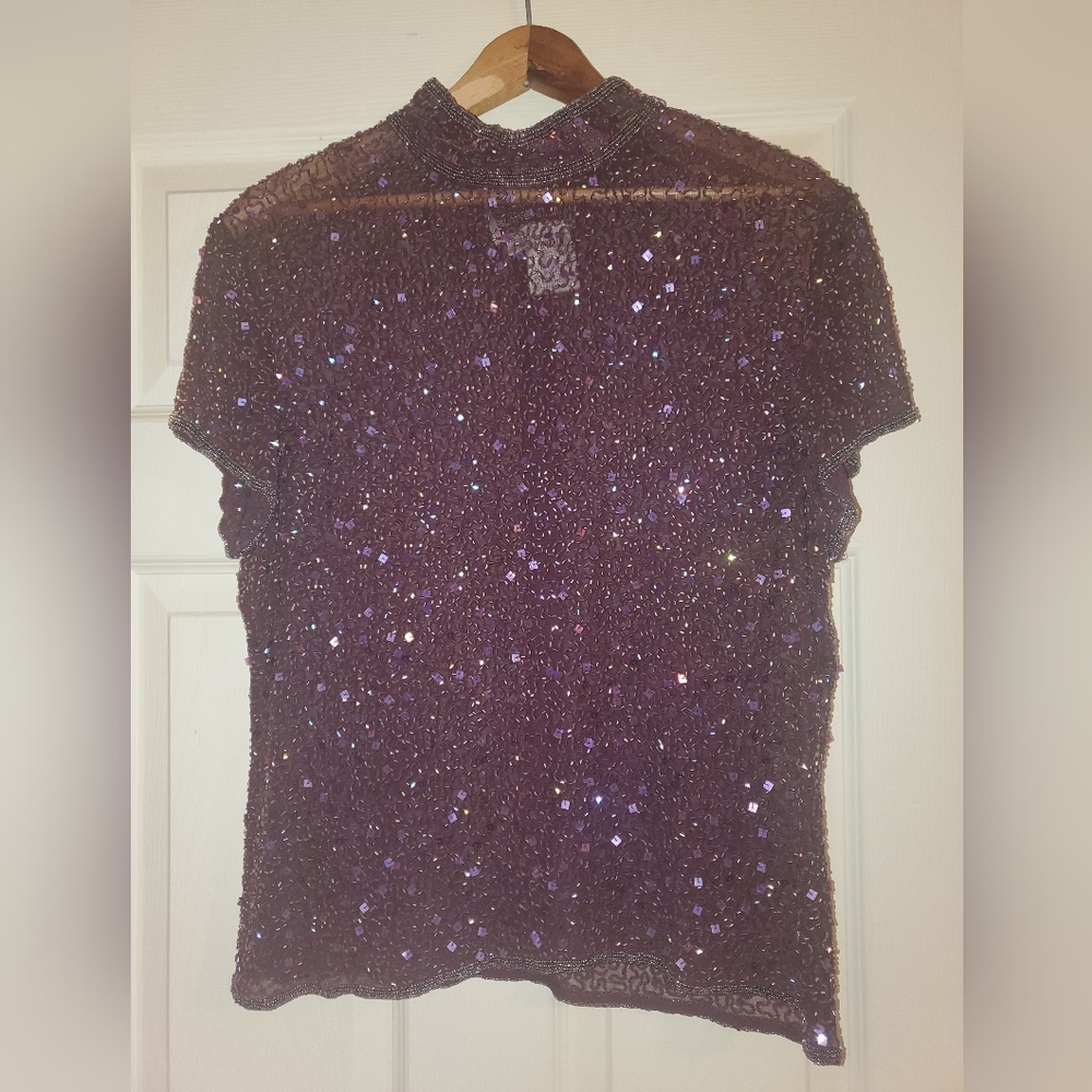 Dark Purple Sequin Top - Papéll Boutique Evening